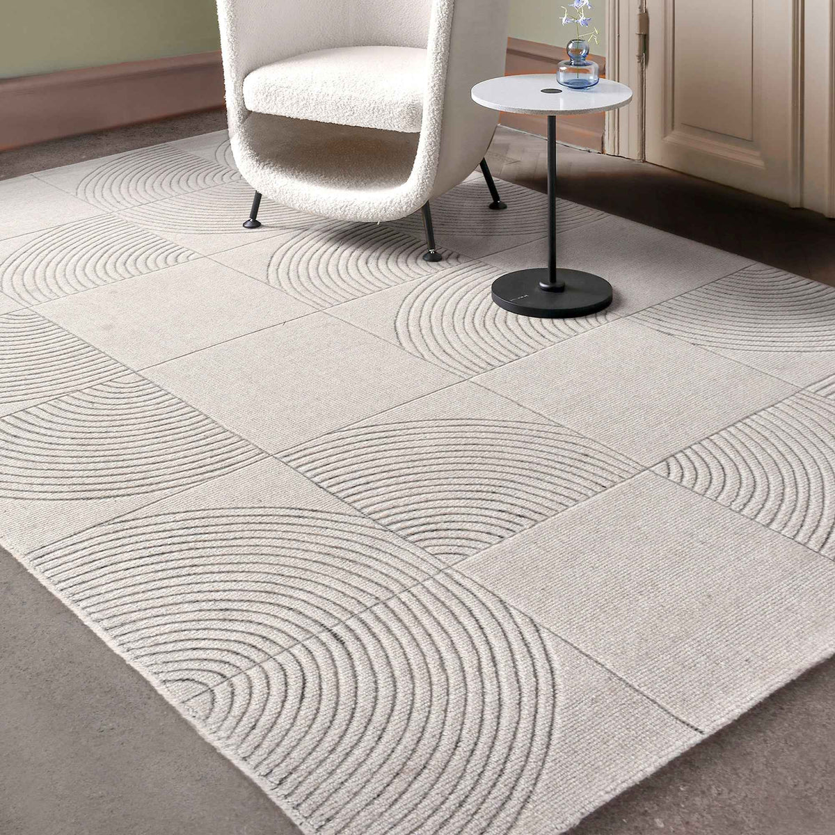 Monolith & Heart Arda Hand-Woven Wool Rug, Natural White