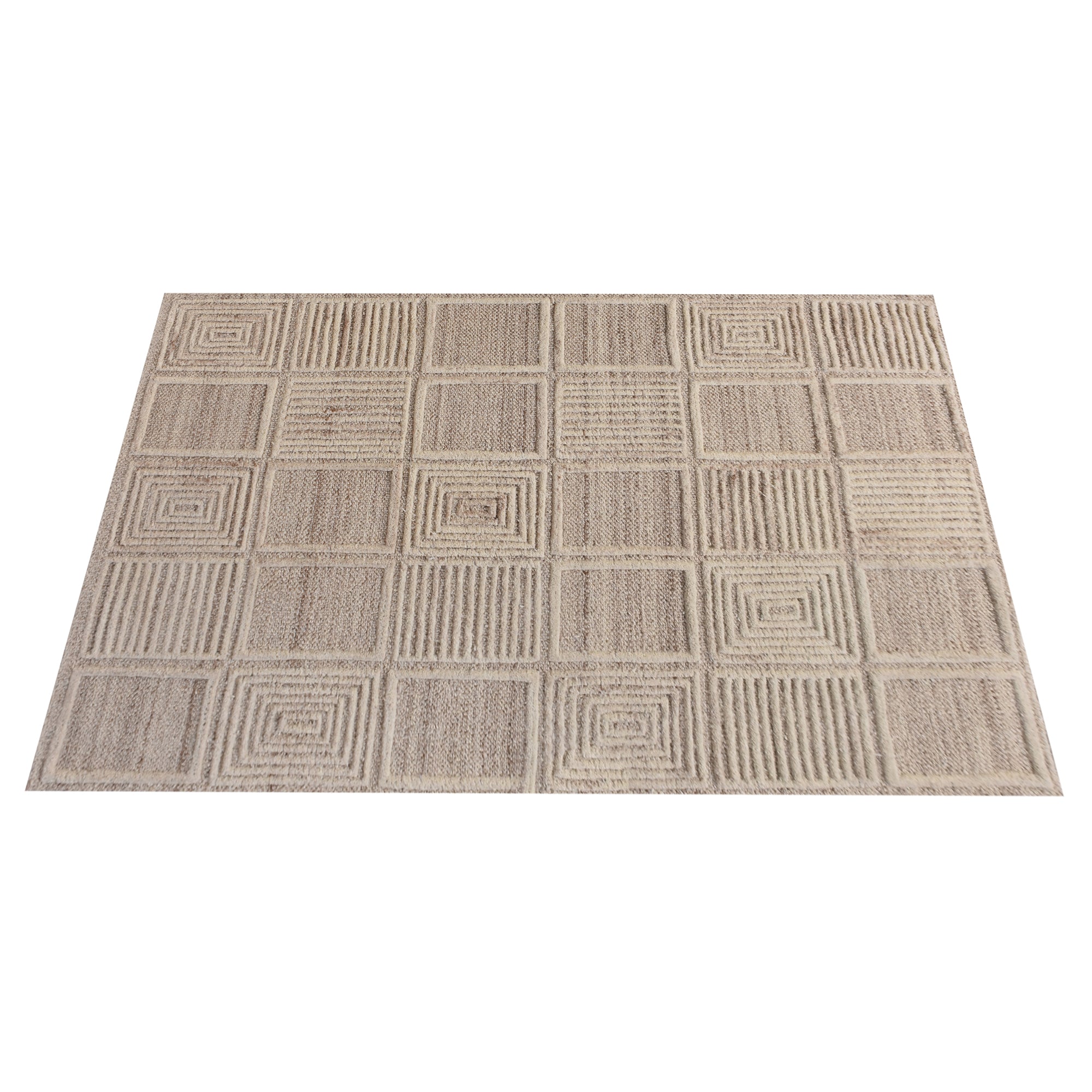 Area Rug, Bedroom Rug, Living Room Rug, Living Area Rug, Indian Rug, Office Carpet, Office Rug, Shop Rug Online, Wool, Natural White, Beige, Hand woven, Cut And Loop, geometric
