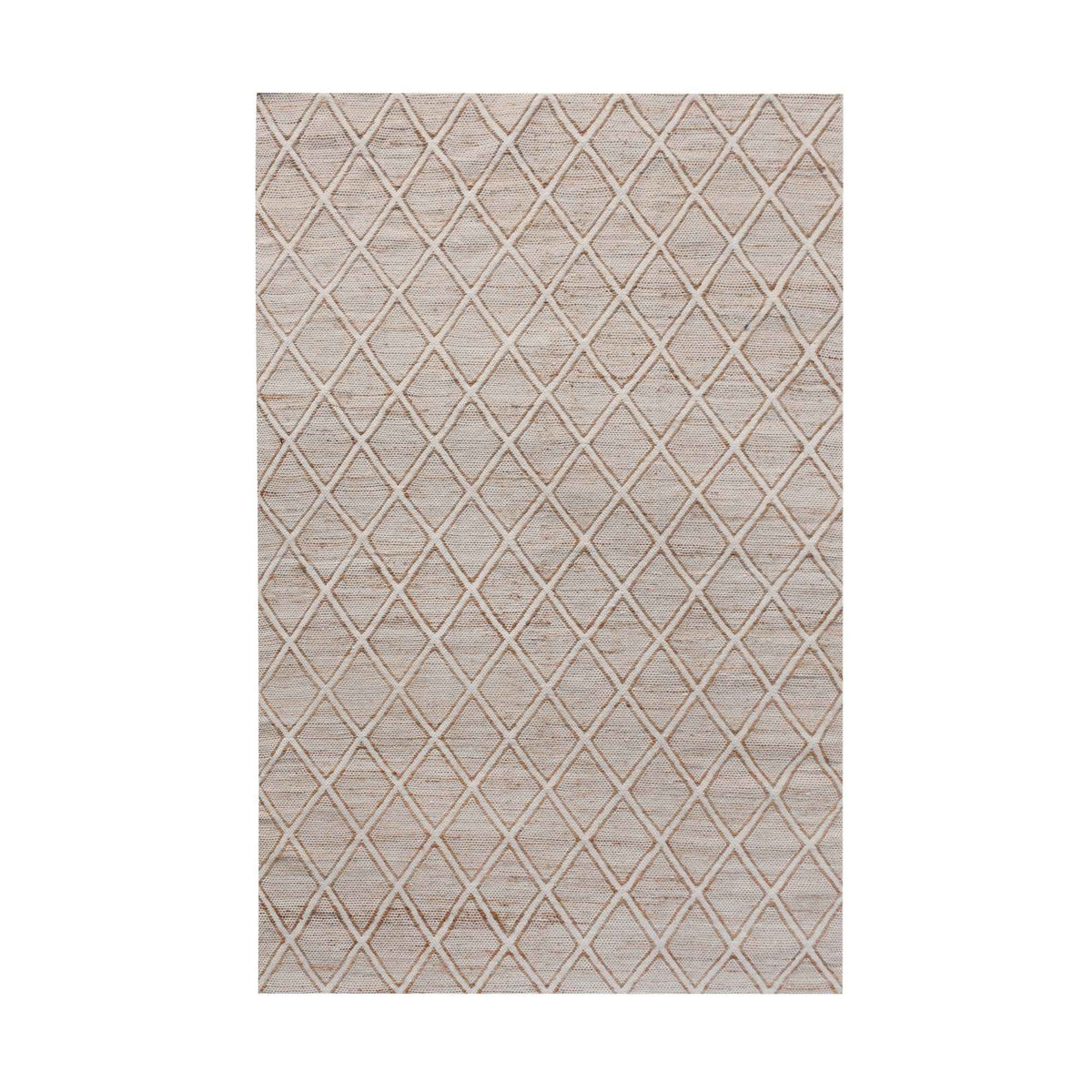 Monolith & Heart Aterno Hand-Carved Flatweave Jute & Wool Rug, Natural & Ivory