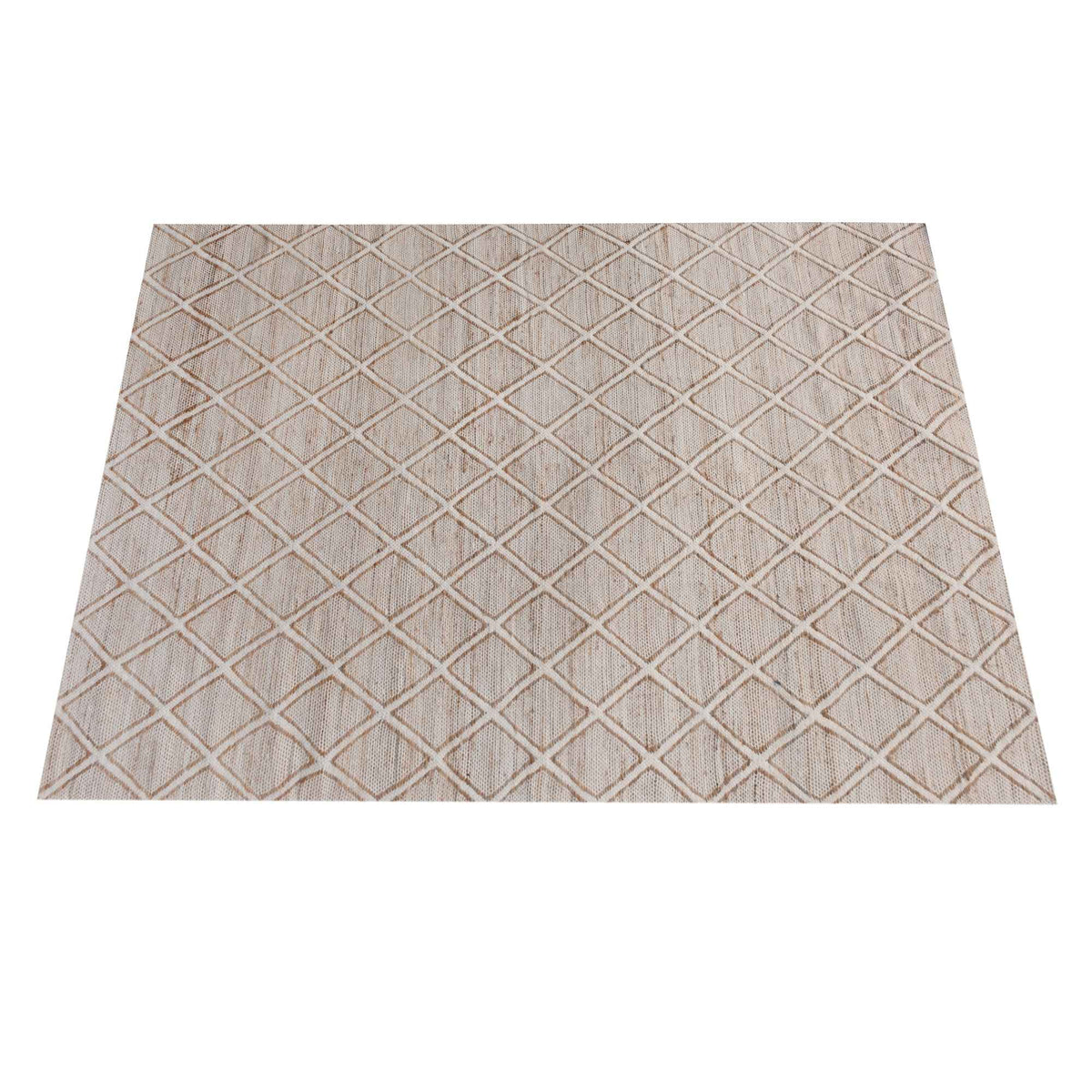 Monolith & Heart Aterno Hand-Carved Flatweave Jute & Wool Rug, Natural & Ivory