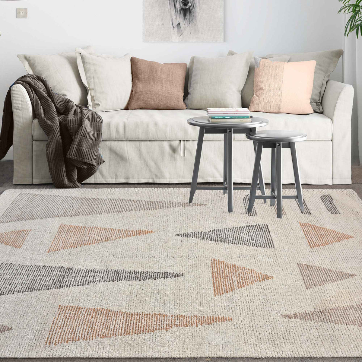 Monolith & Heart Bafing Hand-Woven & Over-Tufted Wool Rug, Ivory & Multi