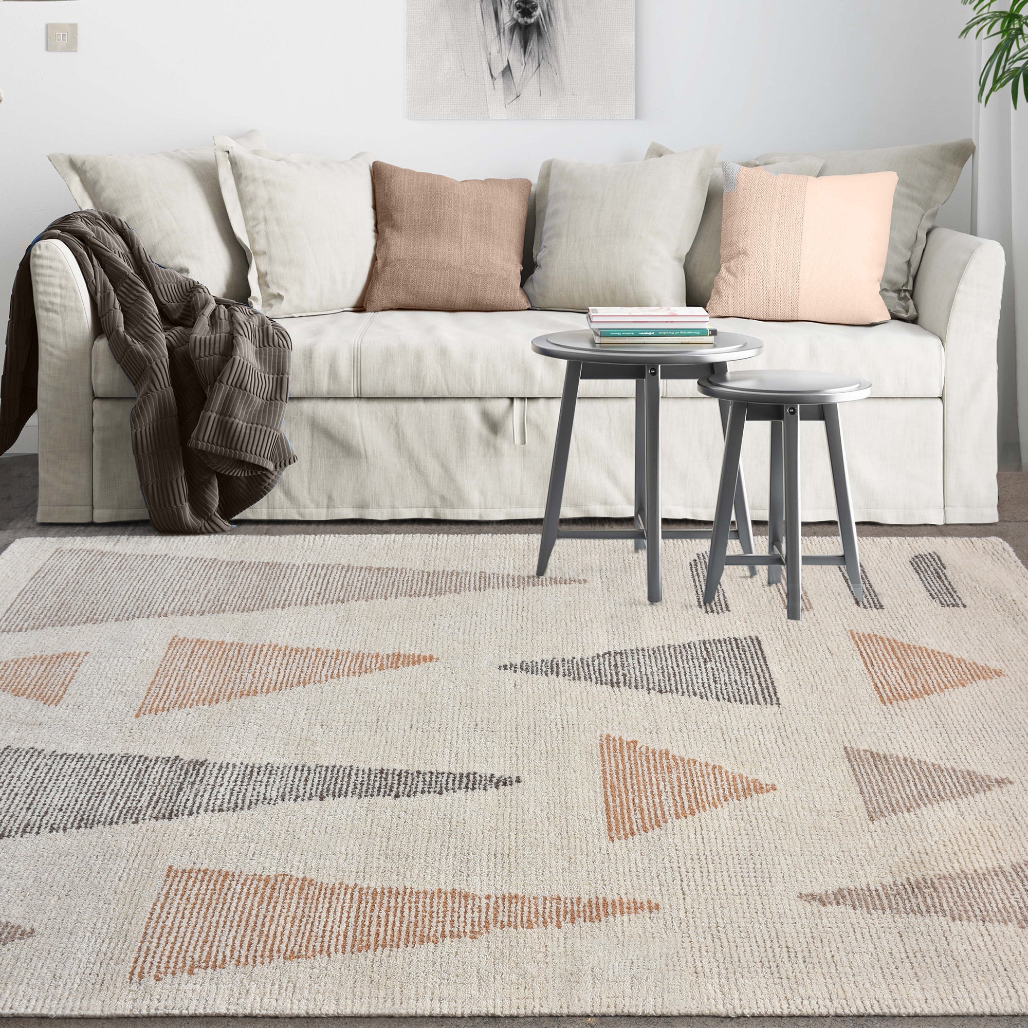 BAFING RUG - IVORY/MULTI - WOOL - HAND WOVEN, OVER TUFTED