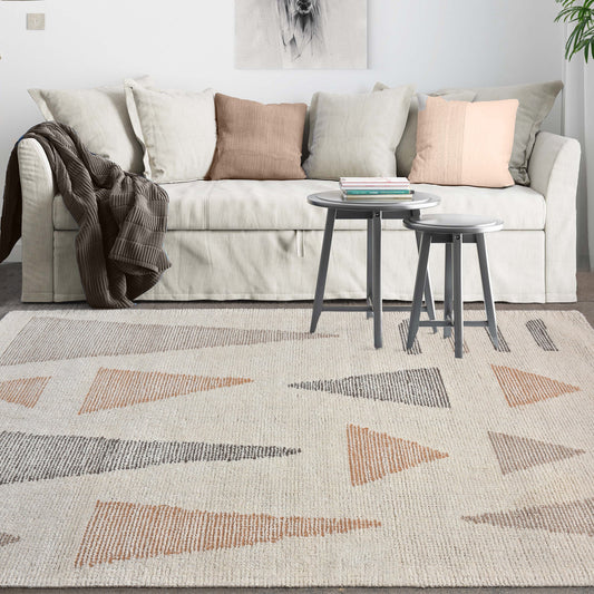BAFING RUG - IVORY/MULTI - WOOL - HAND WOVEN, OVER TUFTED