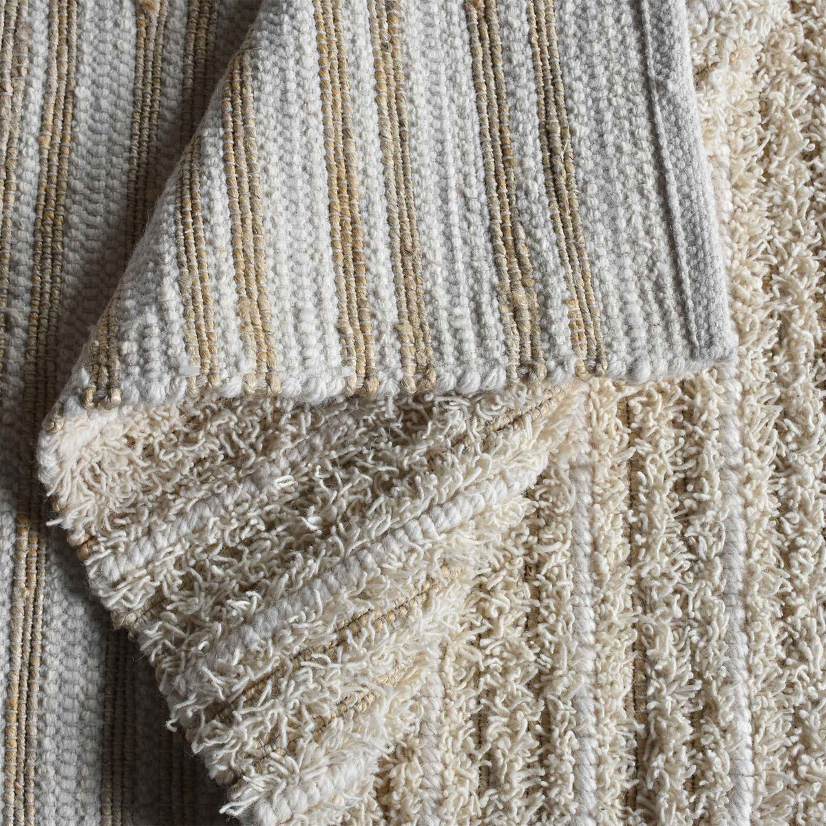 Monolith & Heart Bakun Hand-Woven Jute & Wool Rug, Natural White & Natural