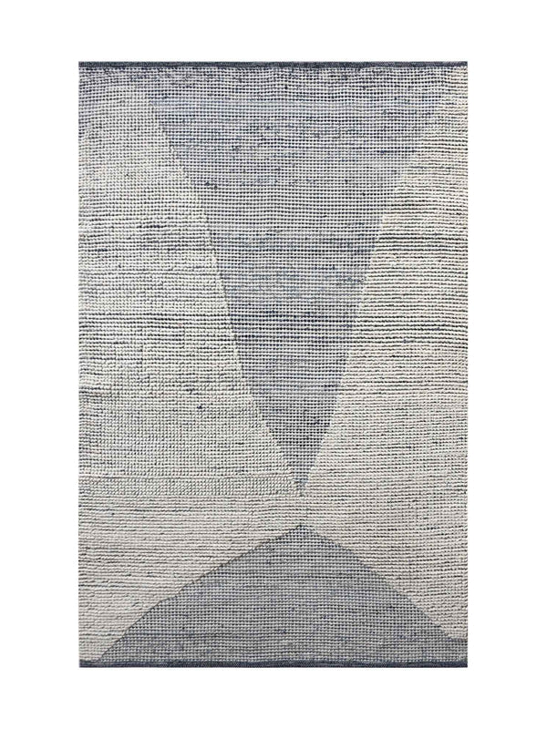 BANKSIA RUG - IVORY/BLUE - HAND WOVEN - COTTON DENIM/WOOL