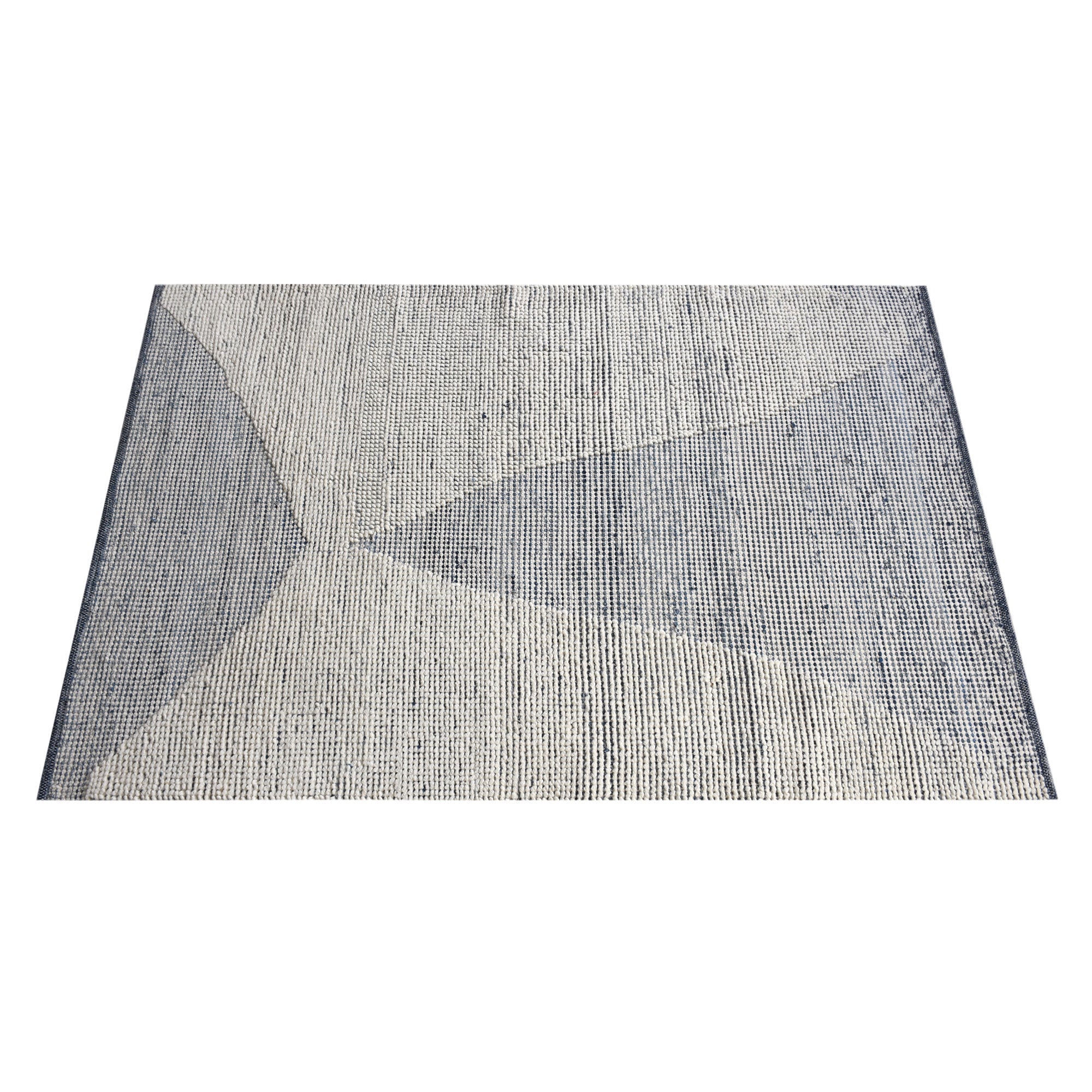 BANKSIA RUG - IVORY/BLUE - HAND WOVEN - COTTON DENIM/WOOL