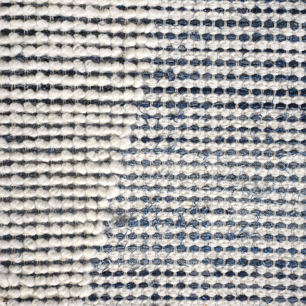 BANKSIA RUG - IVORY/BLUE - HAND WOVEN - COTTON DENIM/WOOL