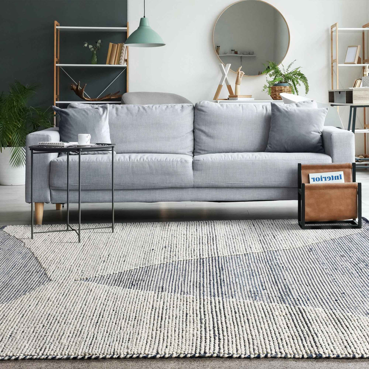 Monolith & Heart Banksia Hand-Woven Reclaimed Denim & Wool Rug, Blue
