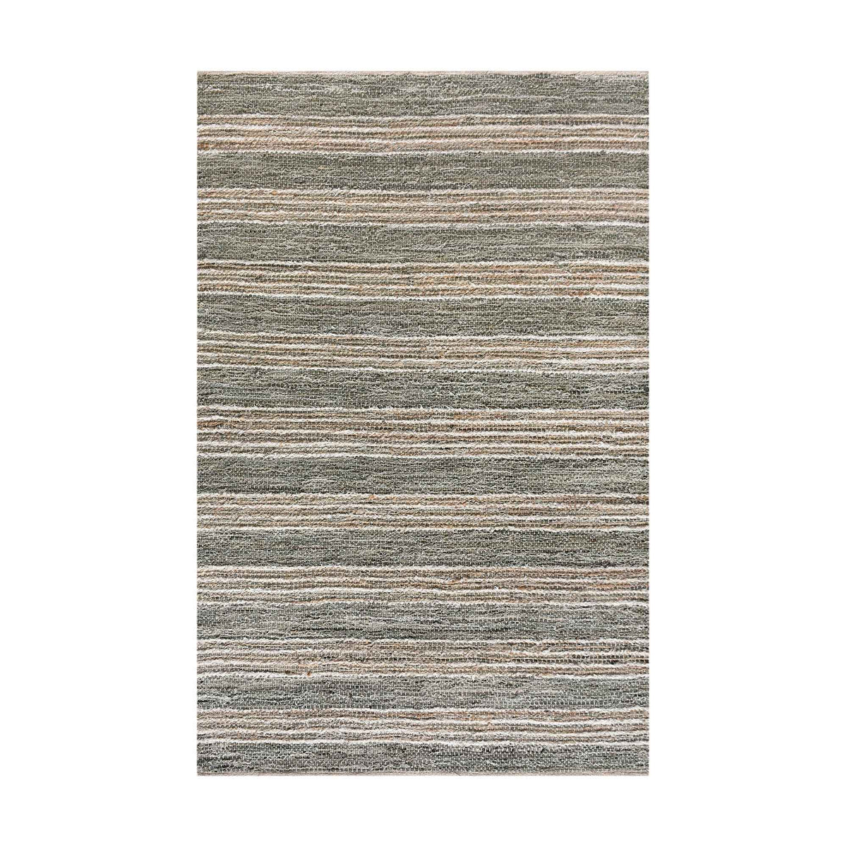 Monolith & Heart Bento Hand-Woven Recycled Denim & Cotton Salvage Rug, Natural & Beige