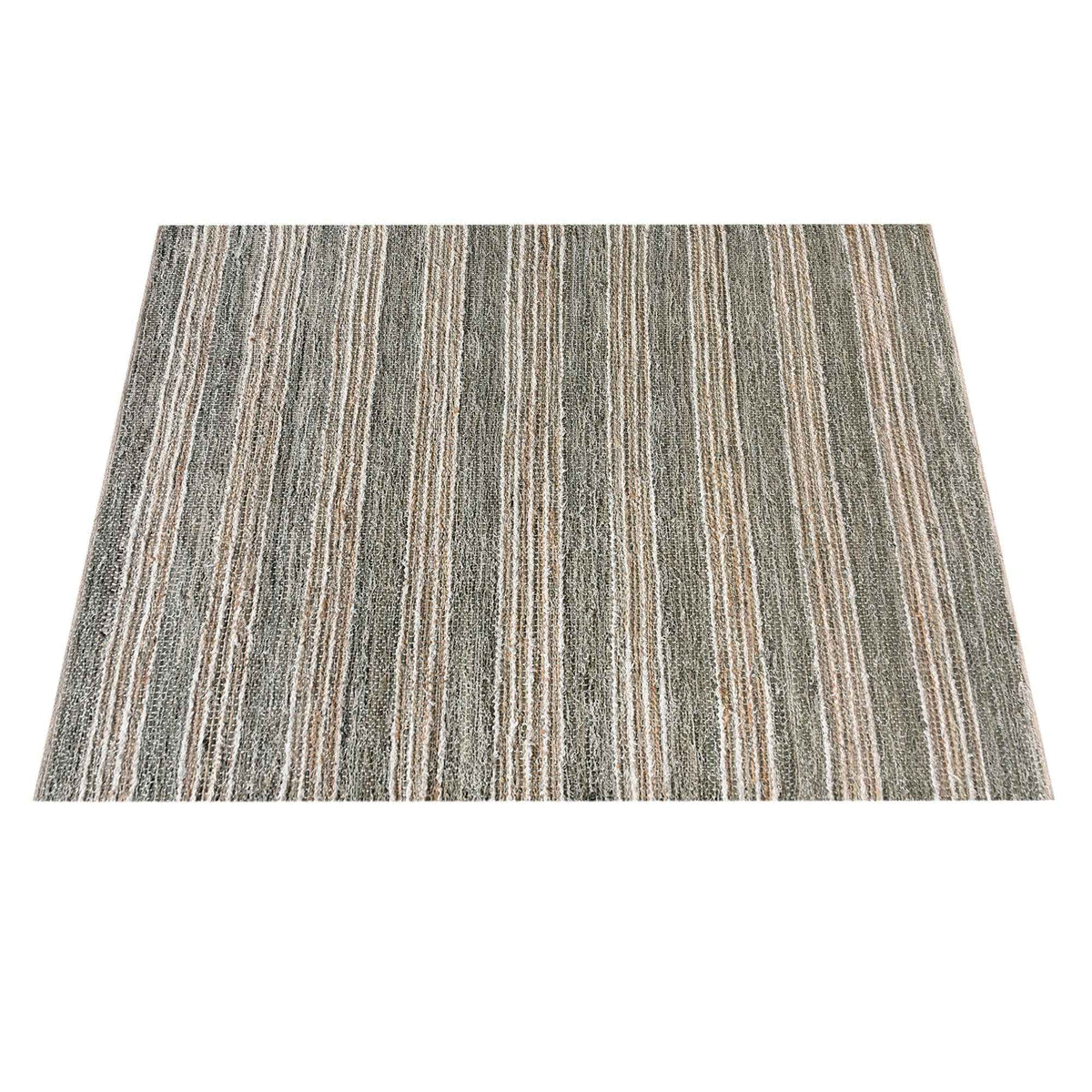 Monolith & Heart Bento Hand-Woven Recycled Denim & Cotton Salvage Rug, Natural & Beige