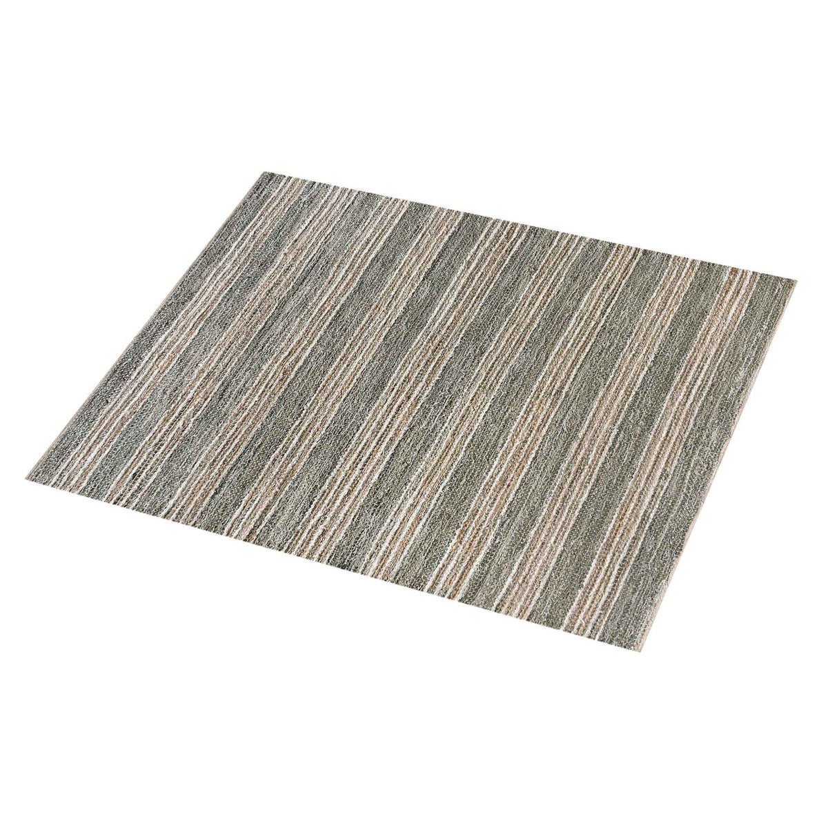 Monolith & Heart Bento Hand-Woven Recycled Denim & Cotton Salvage Rug, Natural & Beige