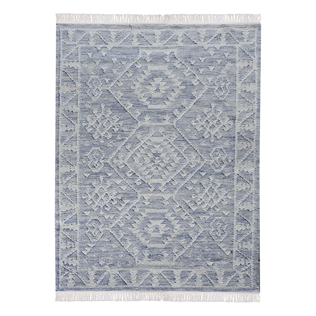 Area Rug, Bedroom Rug, Living Room Rug, Living Area Rug, Indian Rug, Office Carpet, Office Rug, Shop Rug Online, Hemp, Wool, Blue, Natural White, Punja, Flat Weave, Traditional