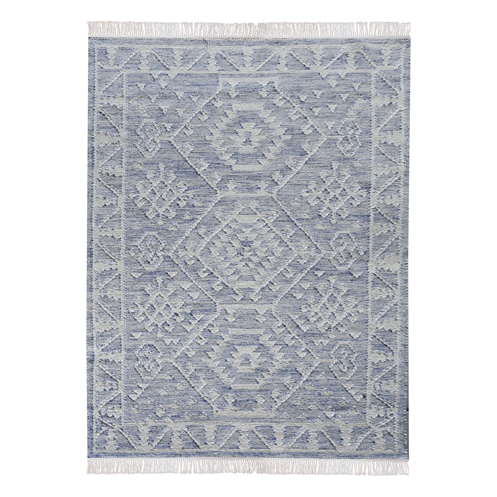 Area Rug, Bedroom Rug, Living Room Rug, Living Area Rug, Indian Rug, Office Carpet, Office Rug, Shop Rug Online, Hemp, Wool, Blue, Natural White, Punja, Flat Weave, Traditional