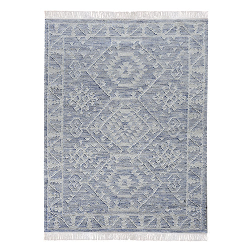 Area Rug, Bedroom Rug, Living Room Rug, Living Area Rug, Indian Rug, Office Carpet, Office Rug, Shop Rug Online, Hemp, Wool, Blue, Natural White, Punja, Flat Weave, Traditional