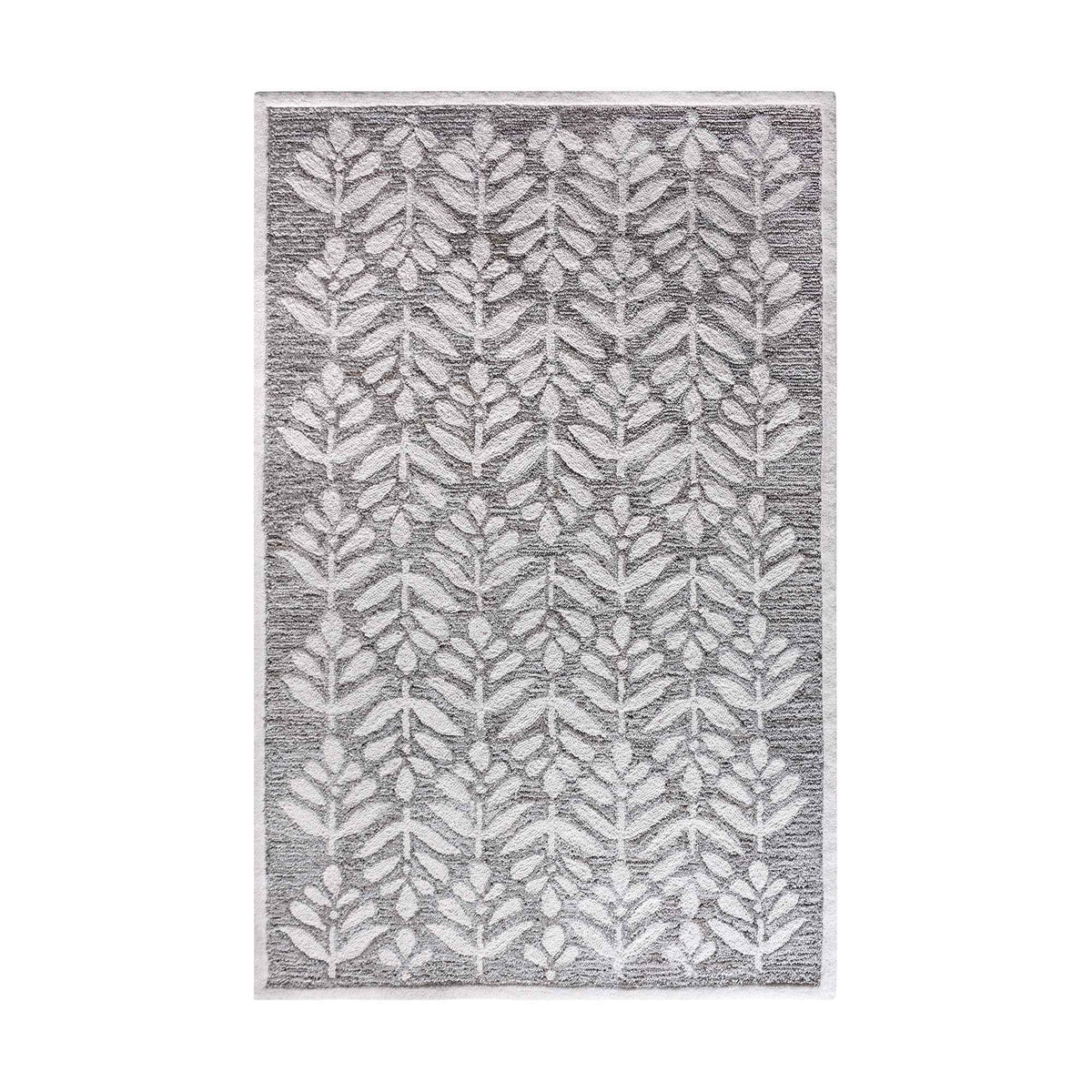 Monolith & Heart Besar-II Hand-Tufted Recycled Denim & Wool Rug, Beige & White