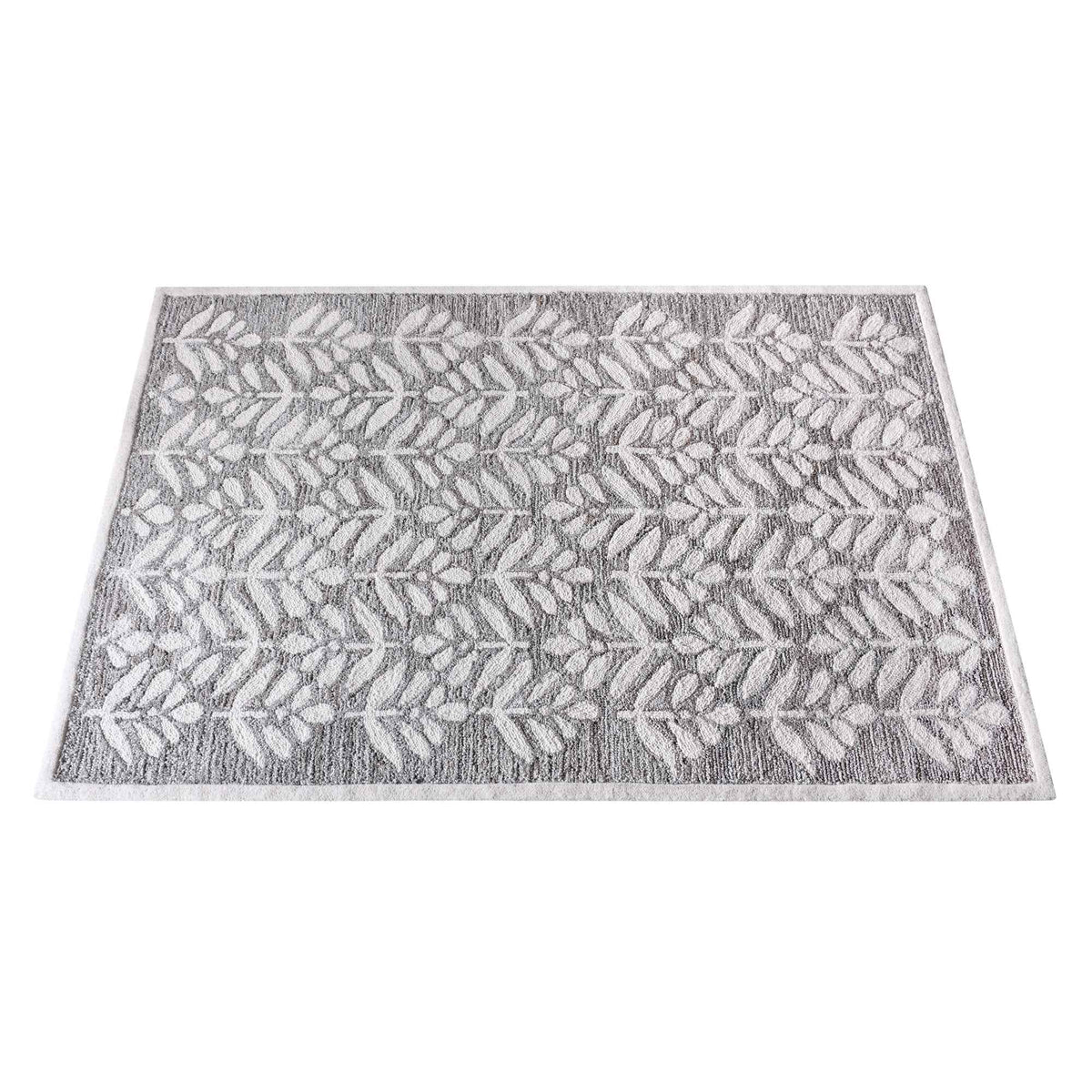 Monolith & Heart Besar-II Hand-Tufted Recycled Denim & Wool Rug, Beige & White