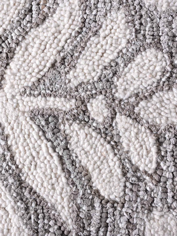 BESAR-II RUG - BEIGE/WHITE - HAND TUFTED - COTTON DENIM/WOOL