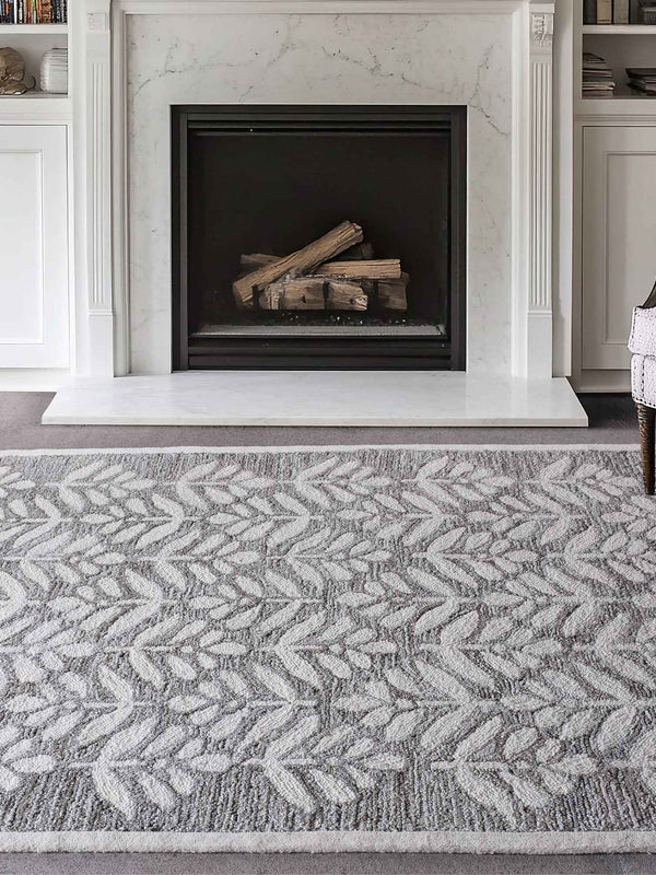 BESAR-II RUG - BEIGE/WHITE - HAND TUFTED - COTTON DENIM/WOOL
