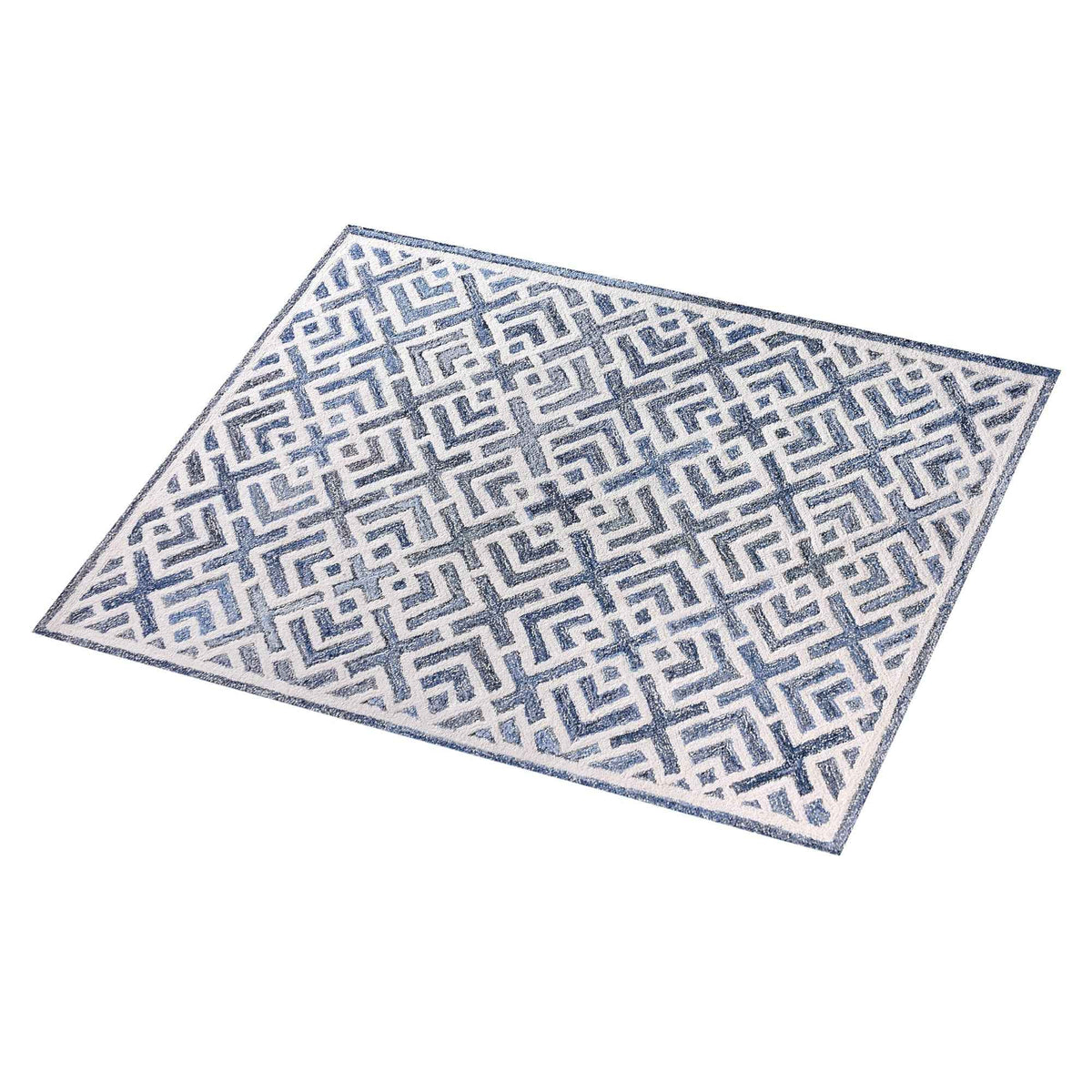 Monolith & Heart Boesman-III Hand-Tufted Recycled Denim & Wool Rug, Blue