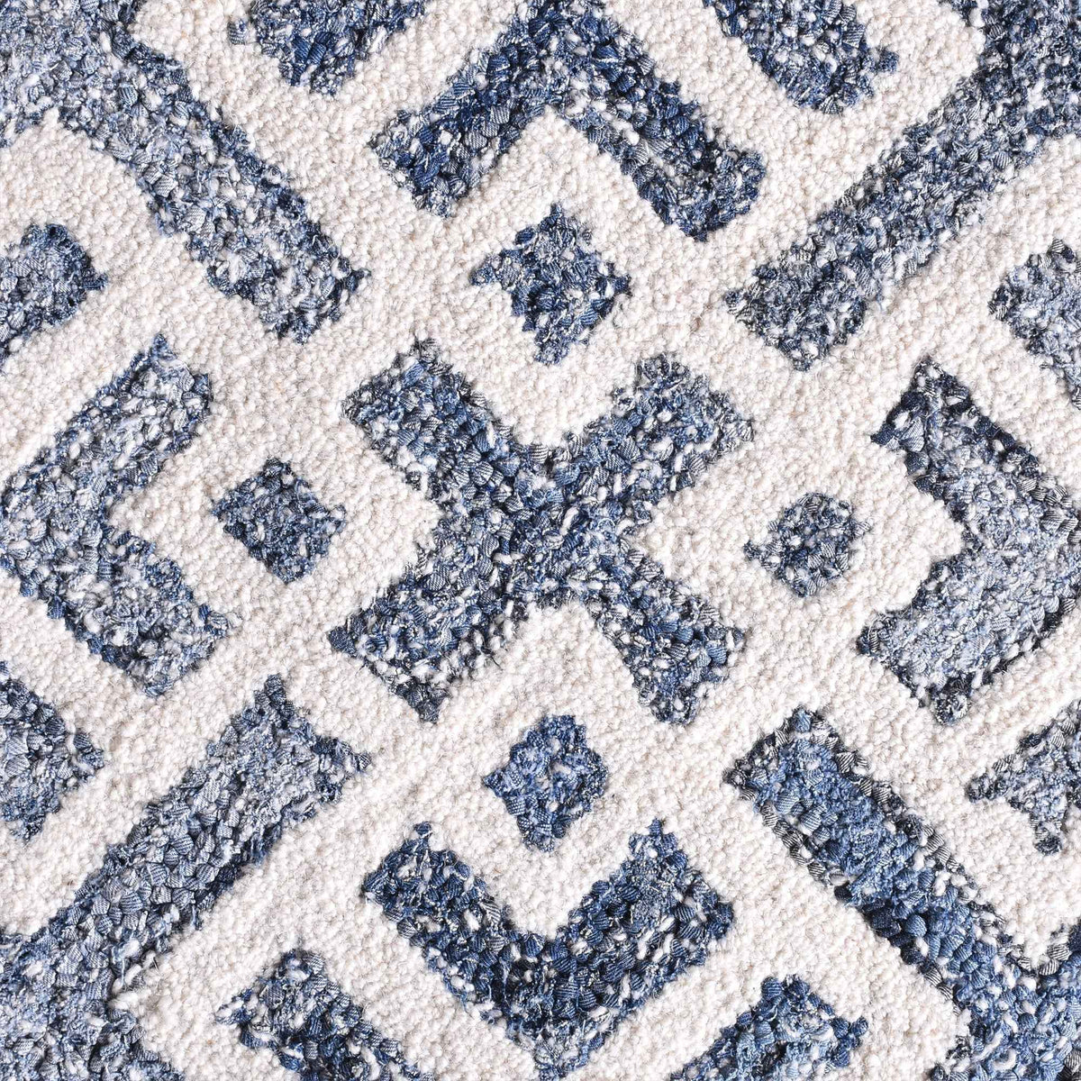 Monolith & Heart Boesman-III Hand-Tufted Recycled Denim & Wool Rug, Blue