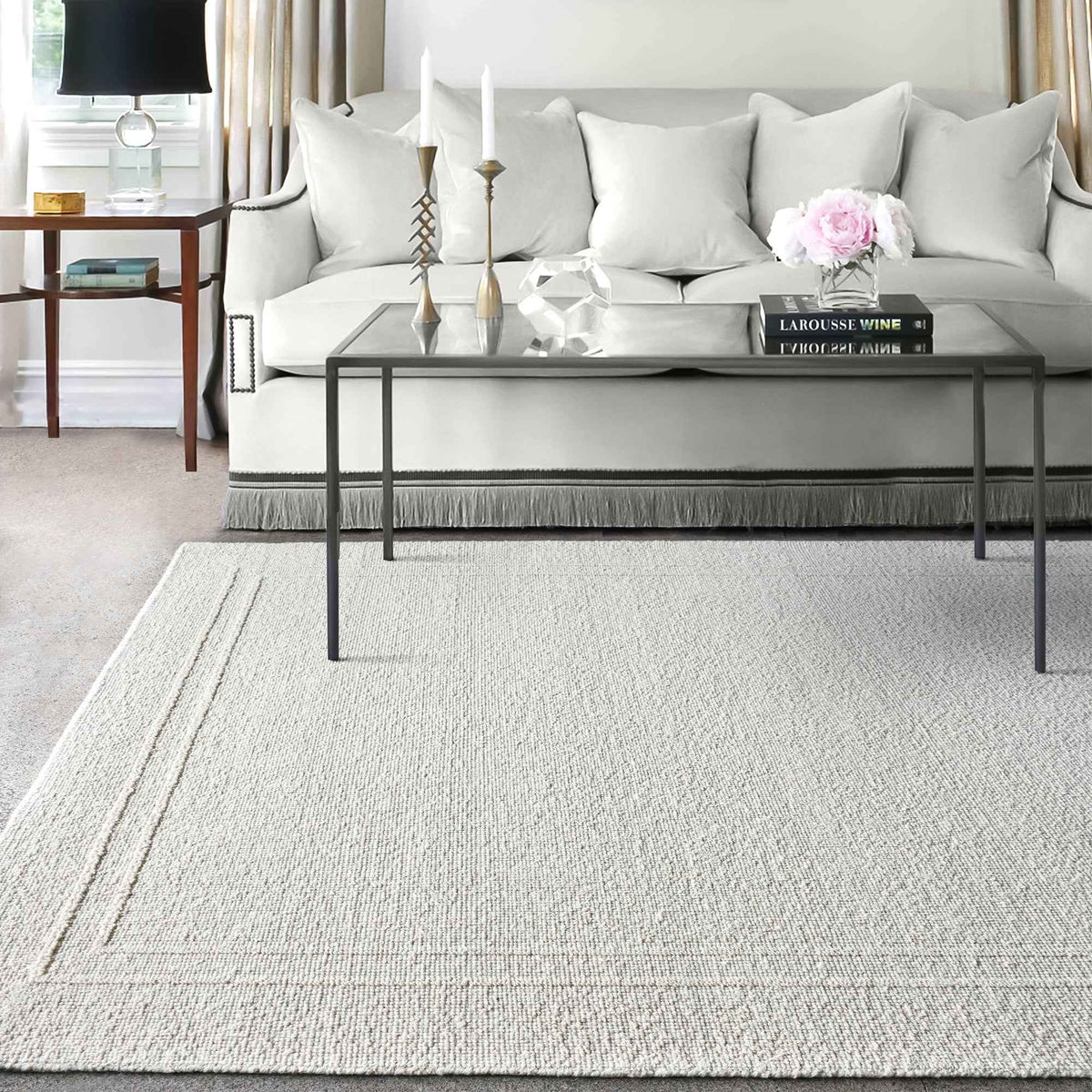 Monolith & Heart Bordley Hand-Woven & Over-Tufted Wool Rug, Natural White