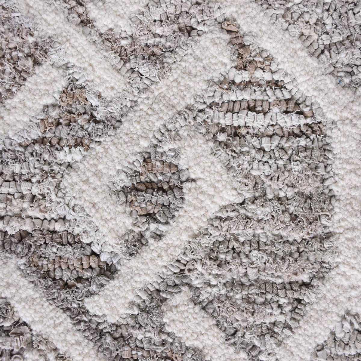 Monolith & Heart Botner-II Hand-Tufted Recycled Denim & Wool Rug, Beige & Ivory