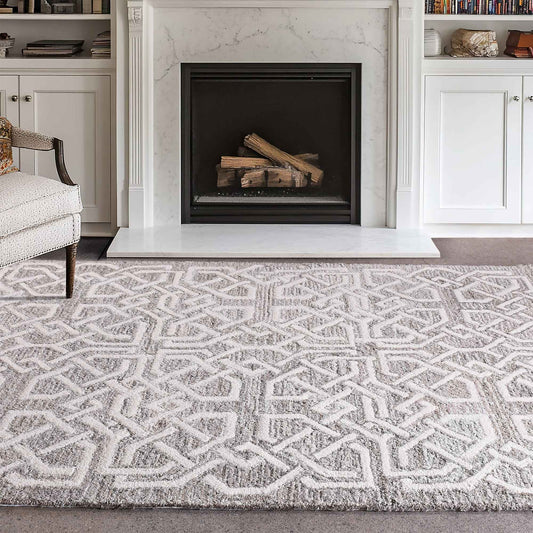 BOTNER-II RUG - BEIGE/IVORY - HAND TUFTED - WOOL + DENIM