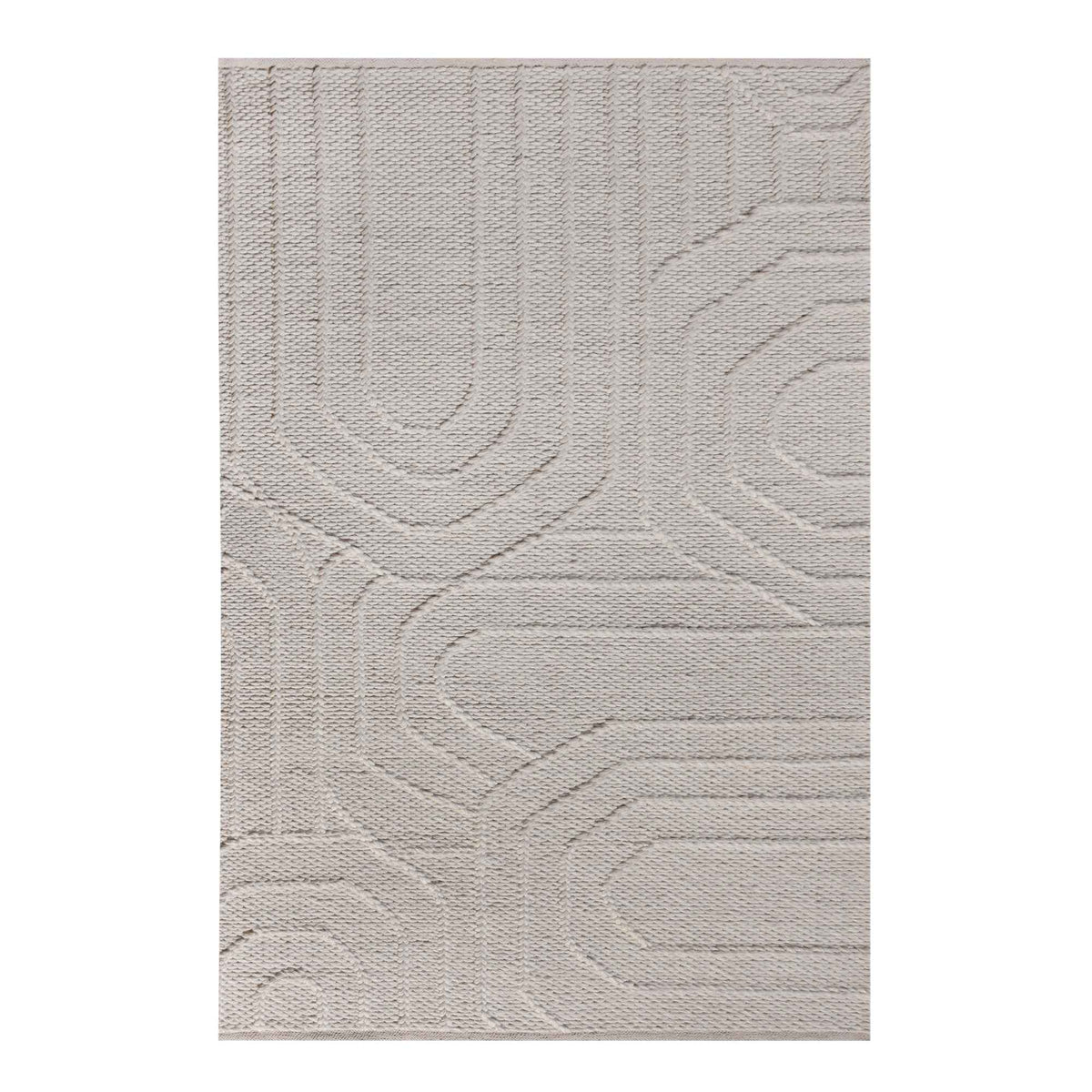 Monolith & Heart Brasov Punja Kelim Wool & Cotton Rug, Natural White