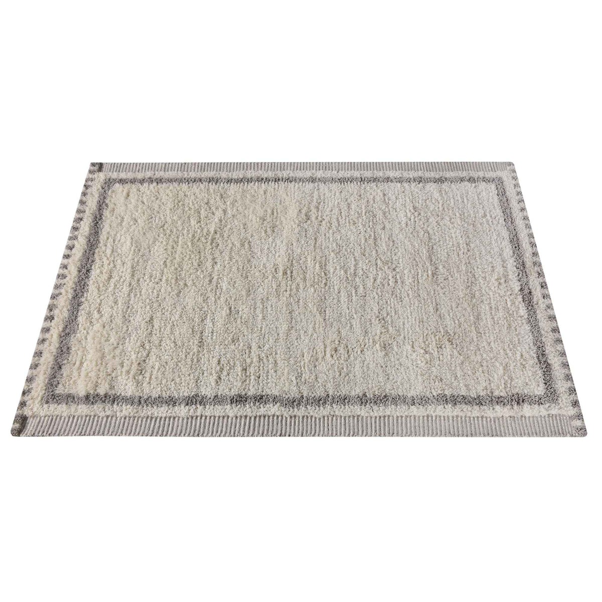 Monolith & Heart Brayden Hand-Woven New Zealand Wool Rug, Natural White & Grey