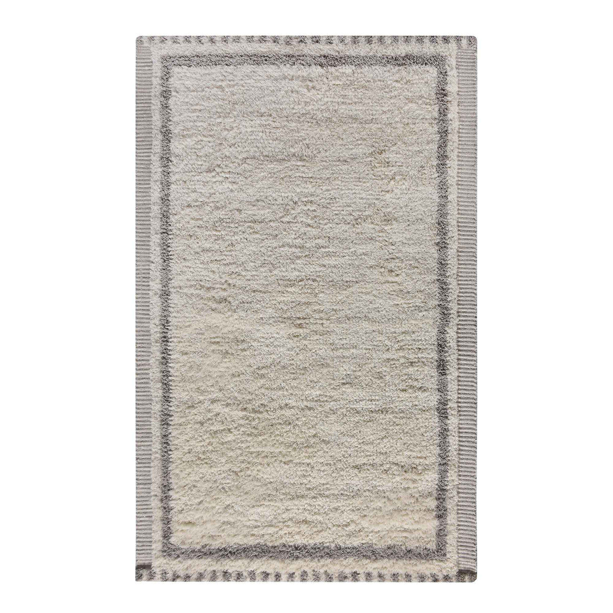 Monolith & Heart Brayden Hand-Woven New Zealand Wool Rug, Natural White & Grey