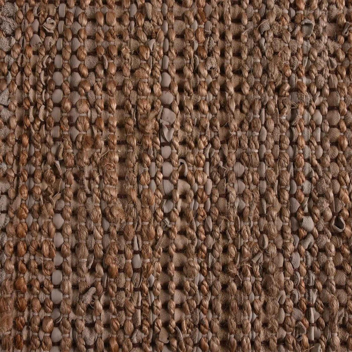 Monolith & Heart Brayton Hand-Woven Leather & Jute Rug, Natural & Beige