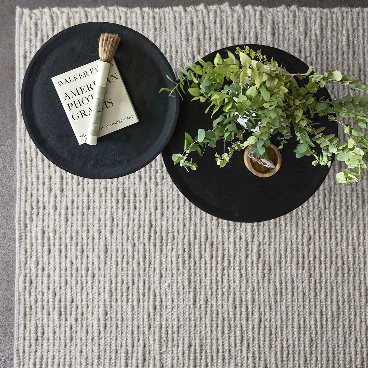 Monolith & Heart Brenda-II Hand-Woven Wool Rug, Natural White