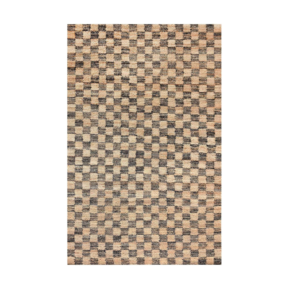 Monolith & Heart Brioso Hand-Carved Jute Rug, Natural & Charcoal