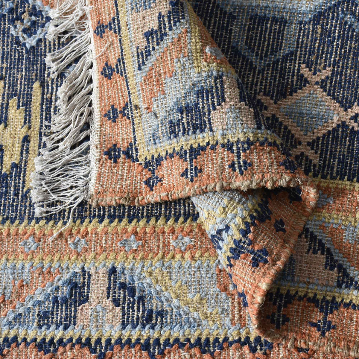 Monolith & Heart Bunbury Punja Hand-Woven Hemp & Wool Rug, Multi