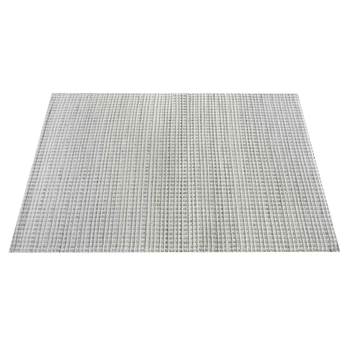 Monolith & Heart Caddie Hand-Woven Wool Rug, Natural White & Grey
