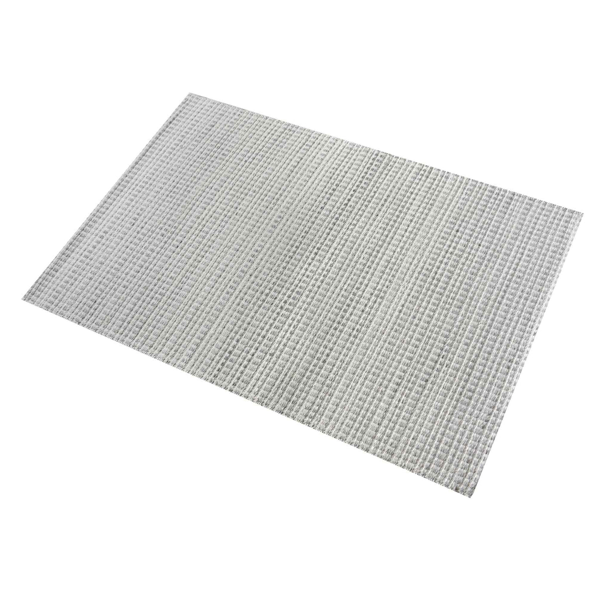 Monolith & Heart Caddie Hand-Woven Wool Rug, Natural White & Grey
