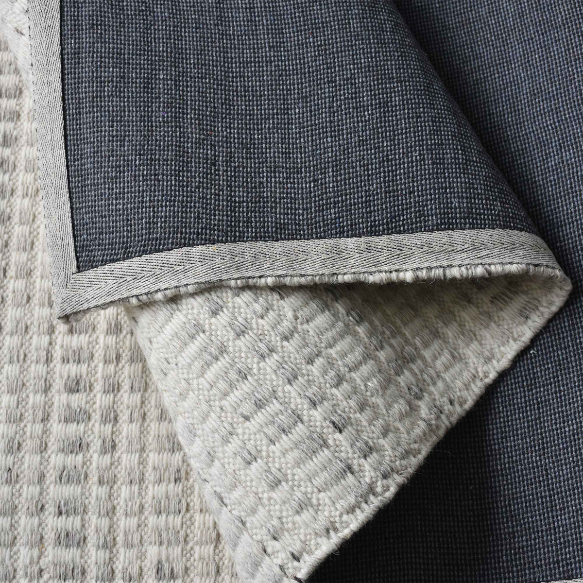 Monolith & Heart Caddie Hand-Woven Wool Rug, Natural White & Grey