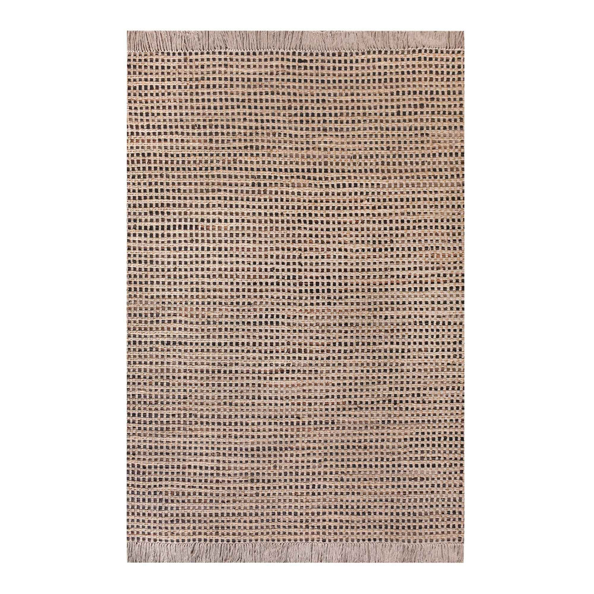 Monolith & Heart Cahill Hand-Woven Leather & Jute Rug, Natural White & Espresso