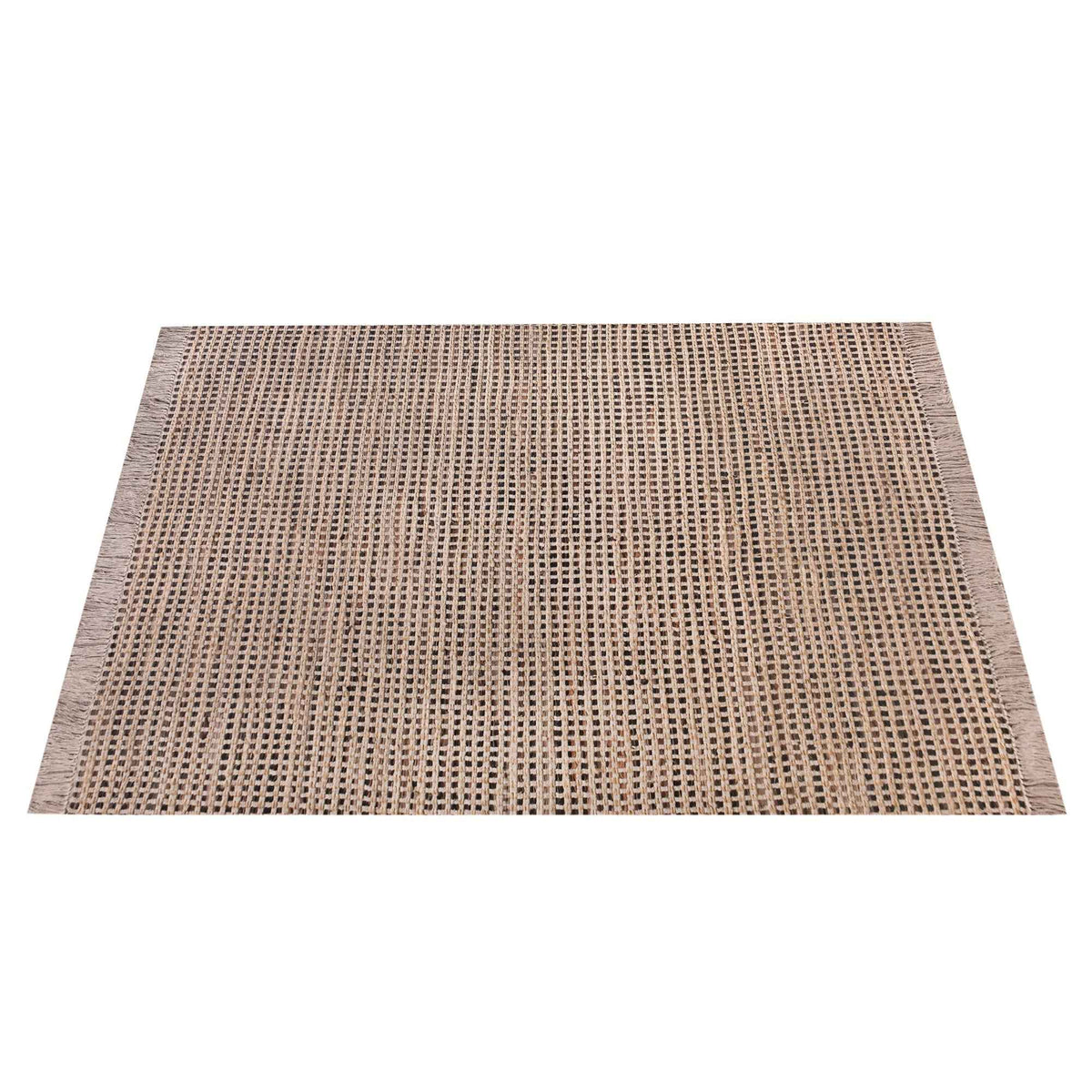Monolith & Heart Cahill Hand-Woven Leather & Jute Rug, Natural White & Espresso