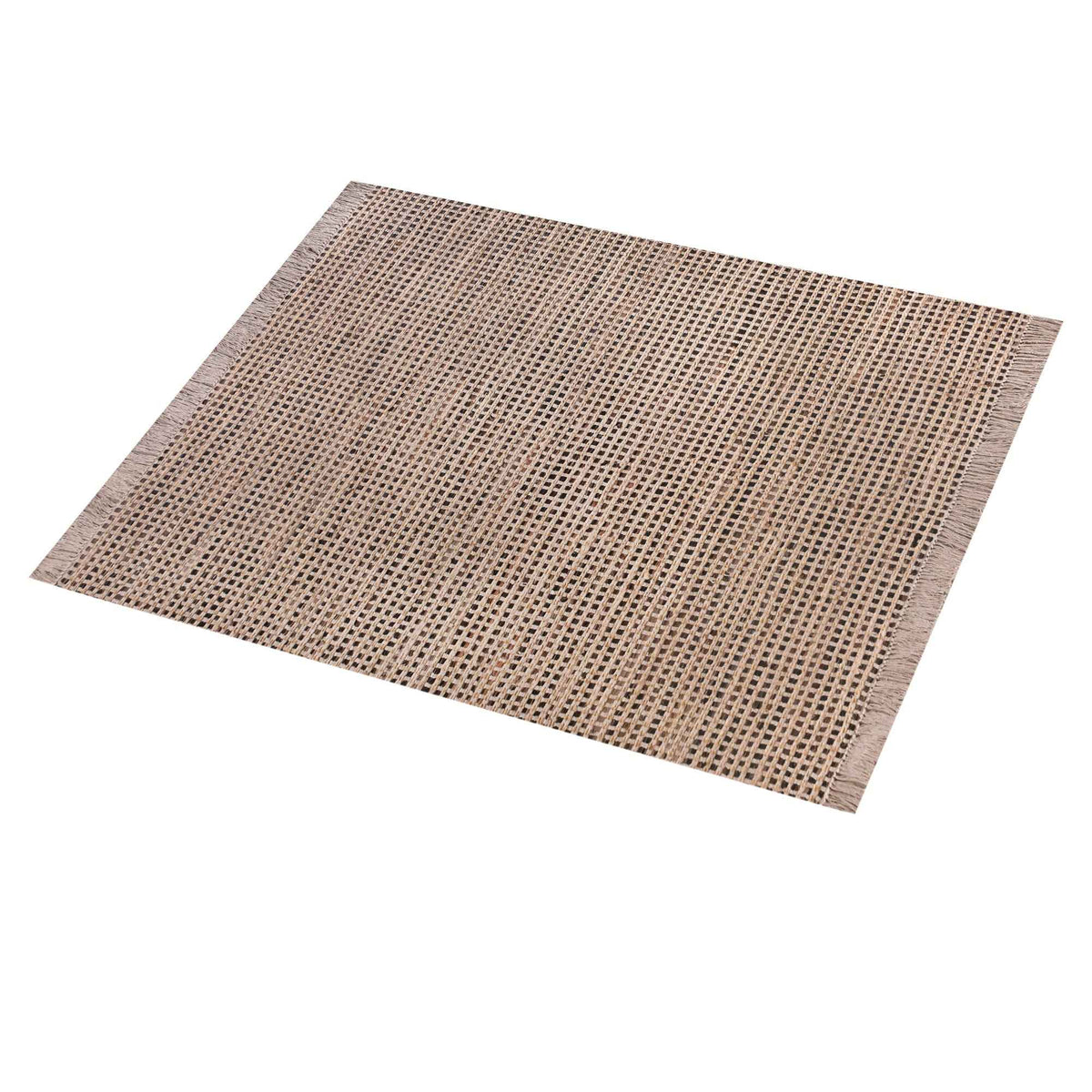 Monolith & Heart Cahill Hand-Woven Leather & Jute Rug, Natural White & Espresso