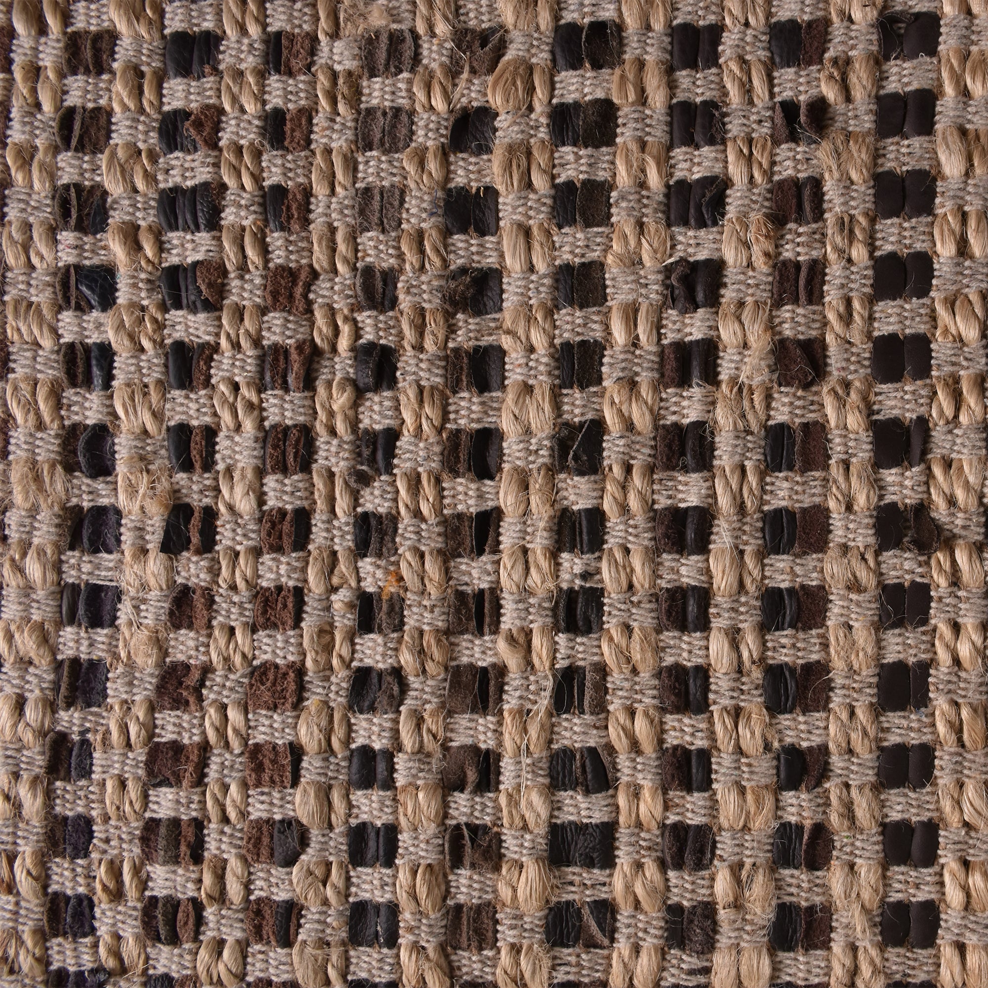CAHILL RUG - LEATHER/ JUTE