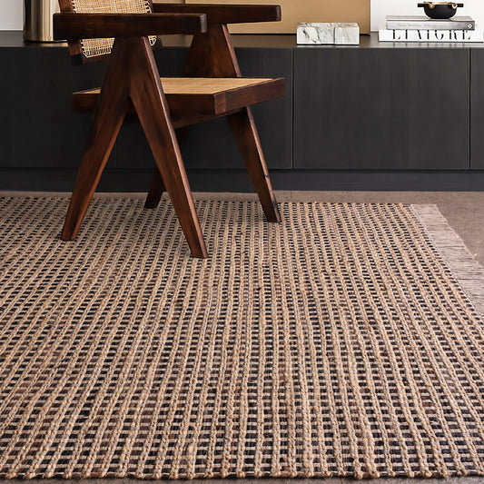 CAHILL RUG - LEATHER/ JUTE