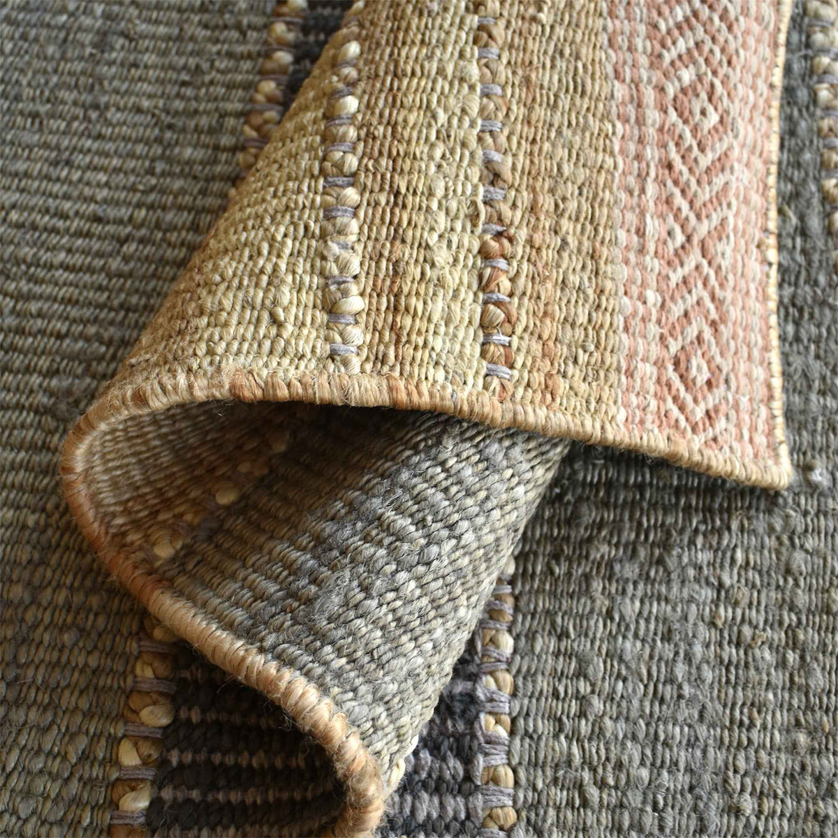 Monolith & Heart Cambrai Hand-Woven Hemp & Wool Rug, Multi