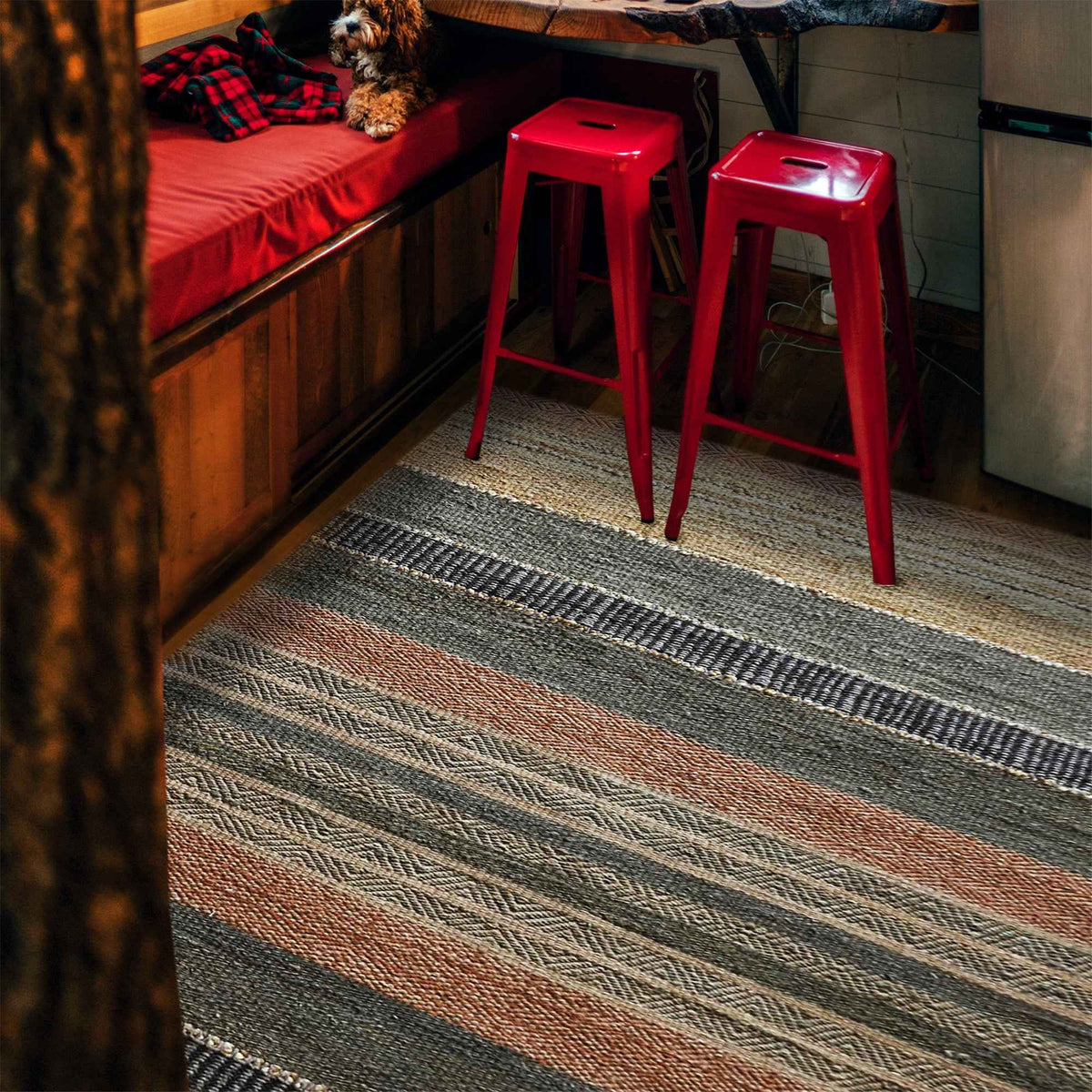 Monolith & Heart Cambrai Hand-Woven Hemp & Wool Rug, Multi