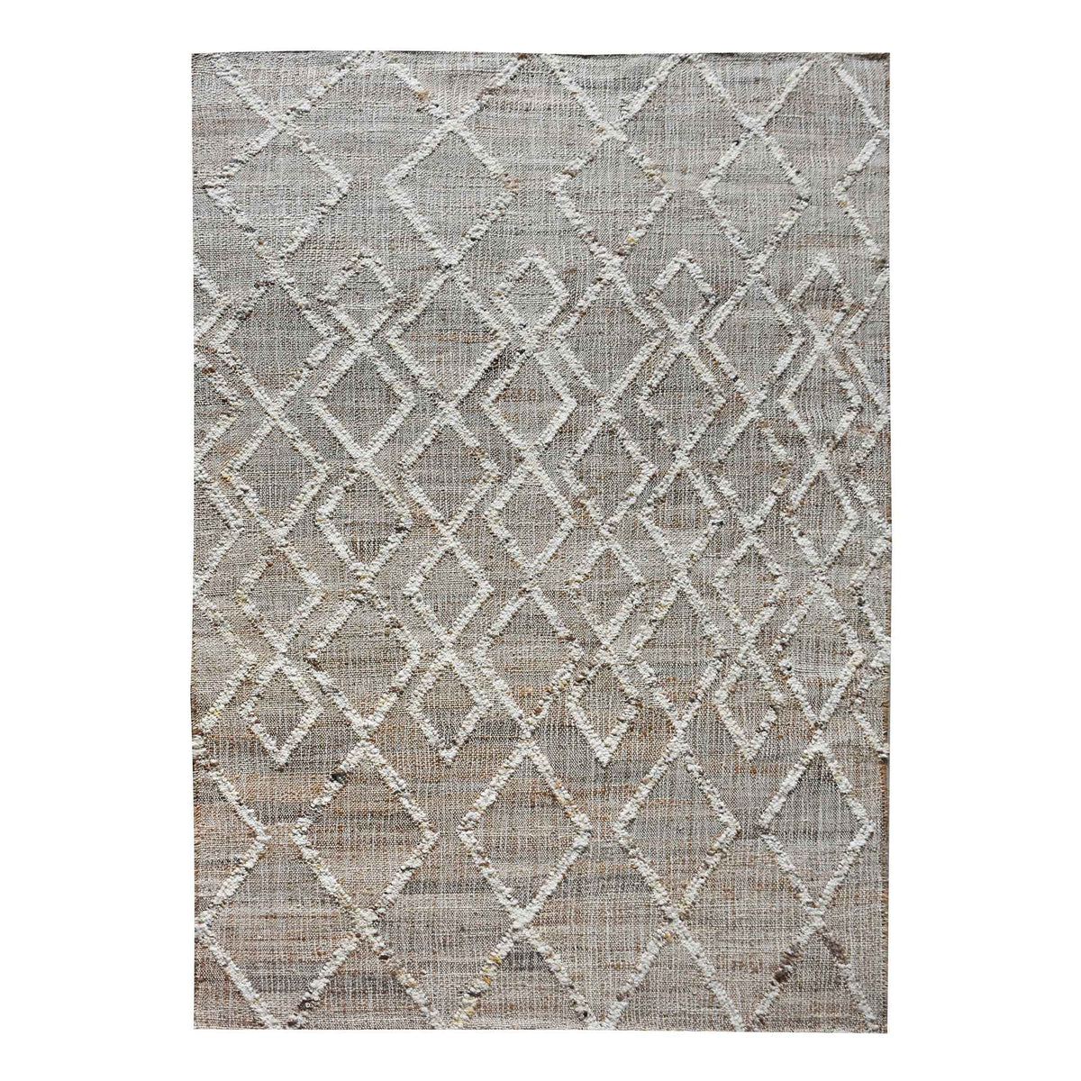 Monolith & Heart Camsell Punja Hand-Woven Hemp & Wool Rug, Natural & Natural White