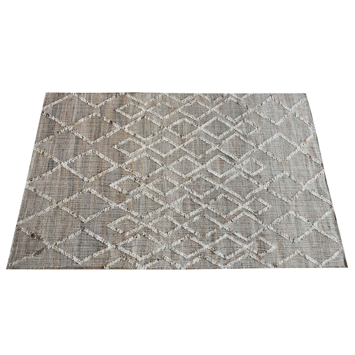 Monolith & Heart Camsell Punja Hand-Woven Hemp & Wool Rug, Natural & Natural White