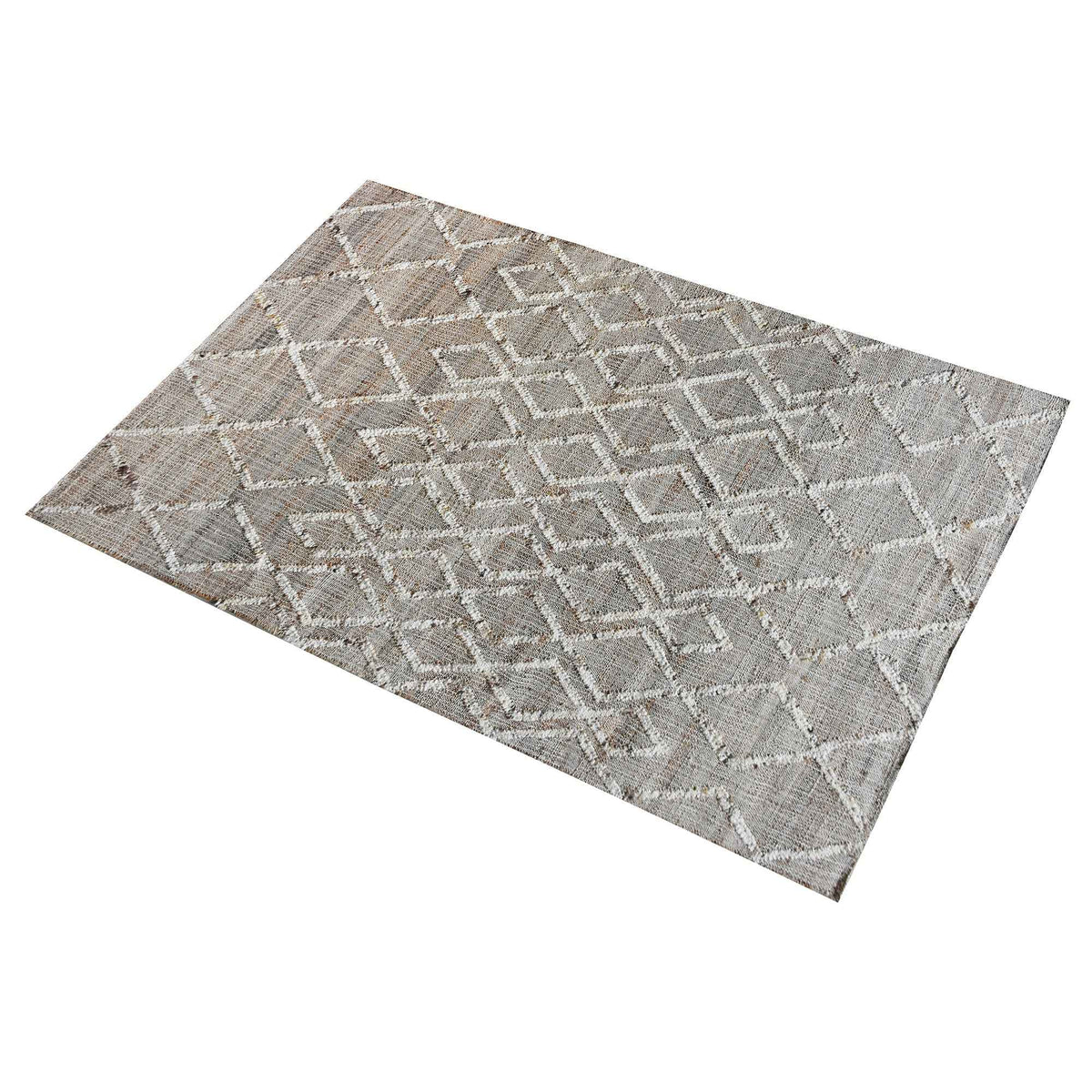 Monolith & Heart Camsell Punja Hand-Woven Hemp & Wool Rug, Natural & Natural White