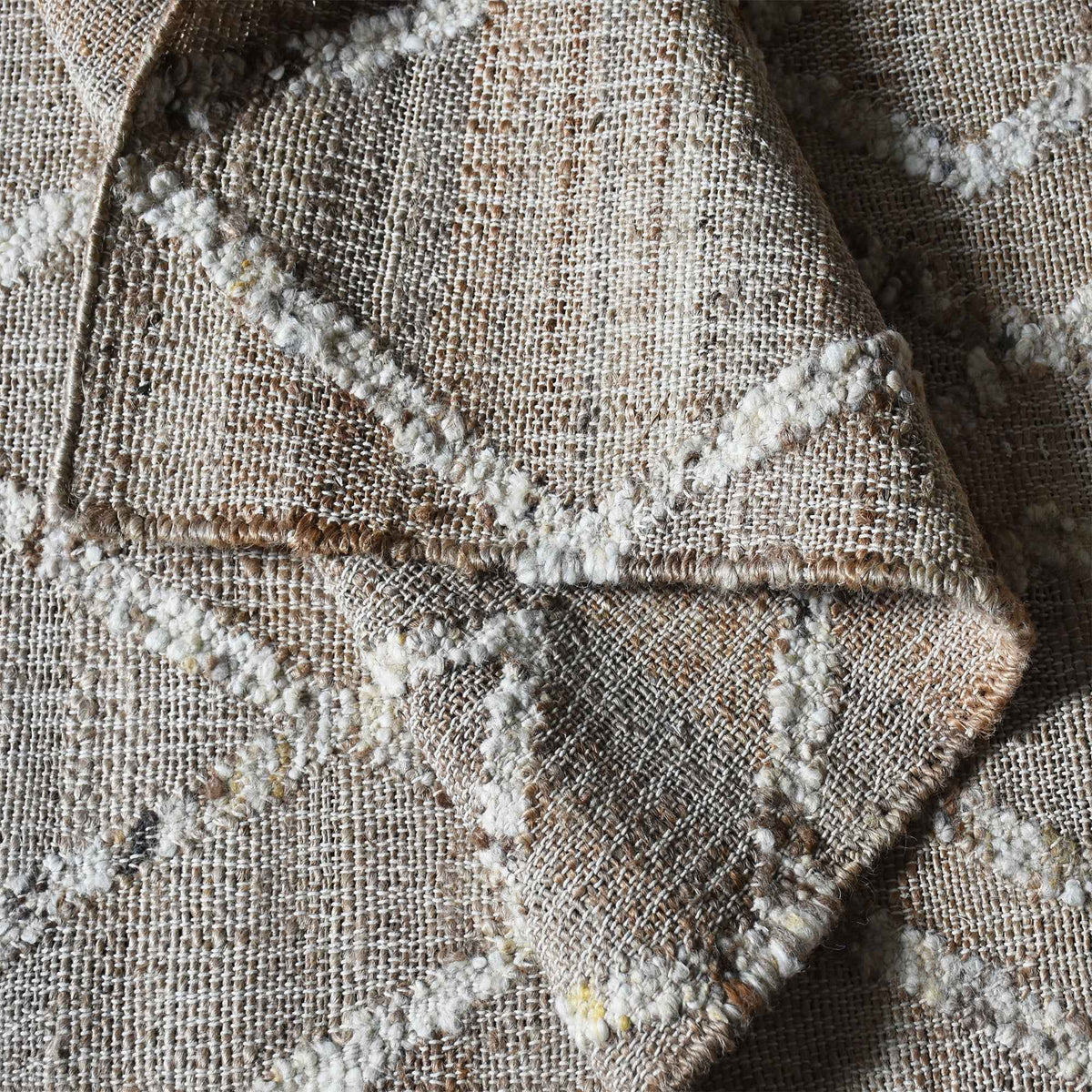 Monolith & Heart Camsell Punja Hand-Woven Hemp & Wool Rug, Natural & Natural White