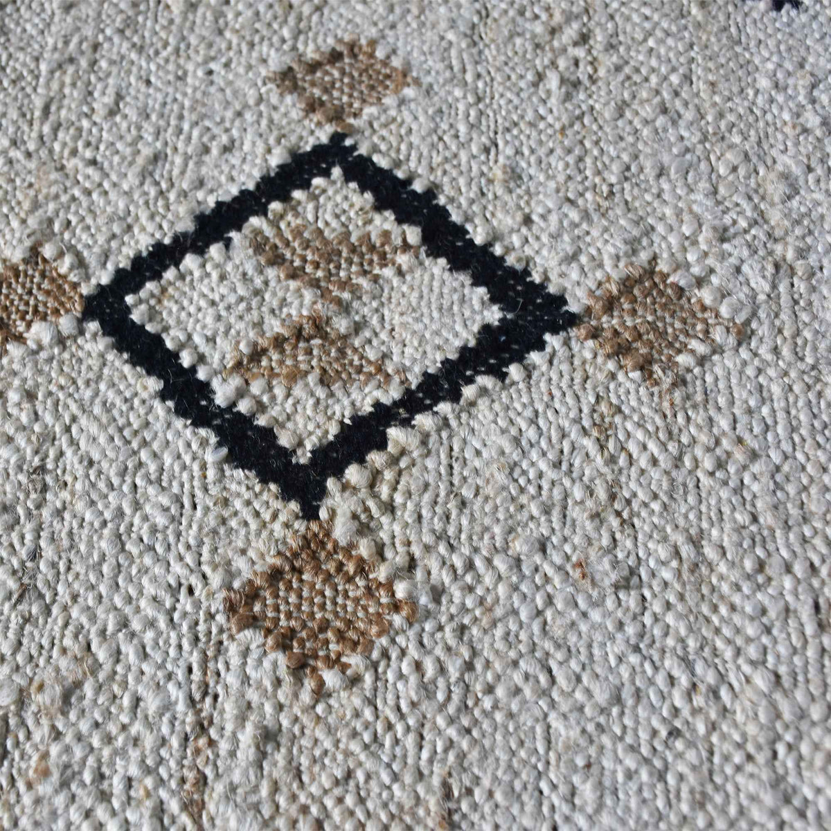 Monolith & Heart Capitari Punja Hand-Woven Hemp & Wool Rug, Natural & Charcoal