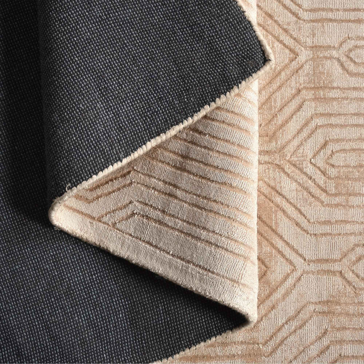 Monolith & Heart Caricom Hand-Woven Viscose & Jute Rug, Beige